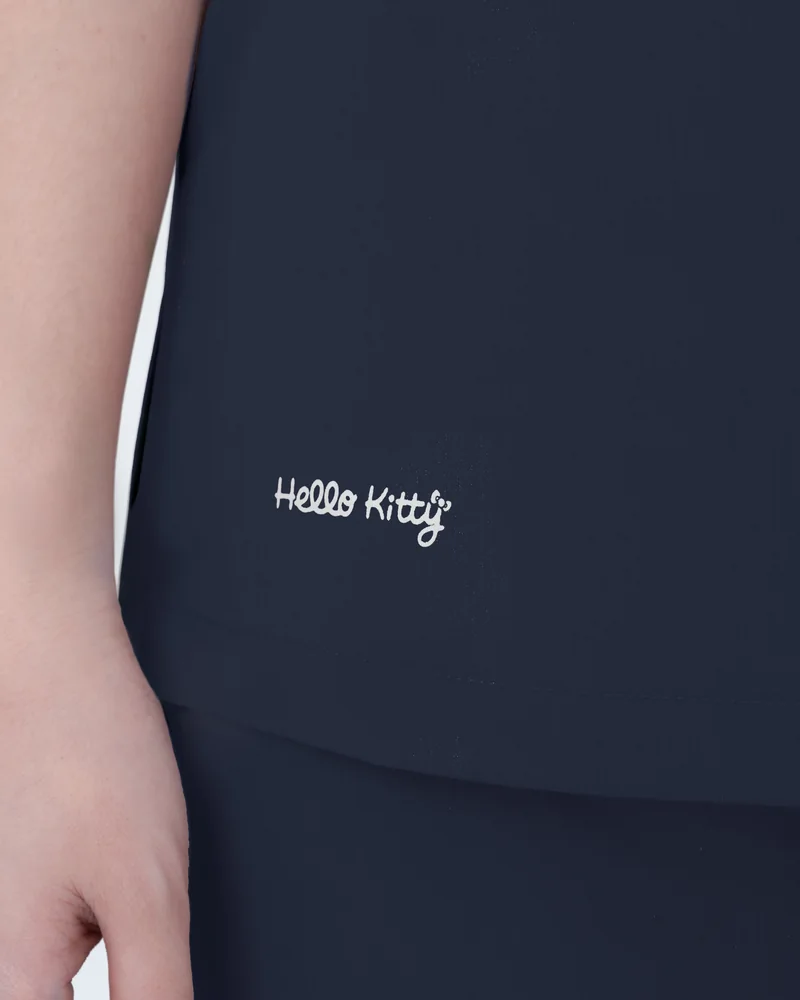 Hello Kitty In the Garden in Dark Navy: the sleeve embroidery