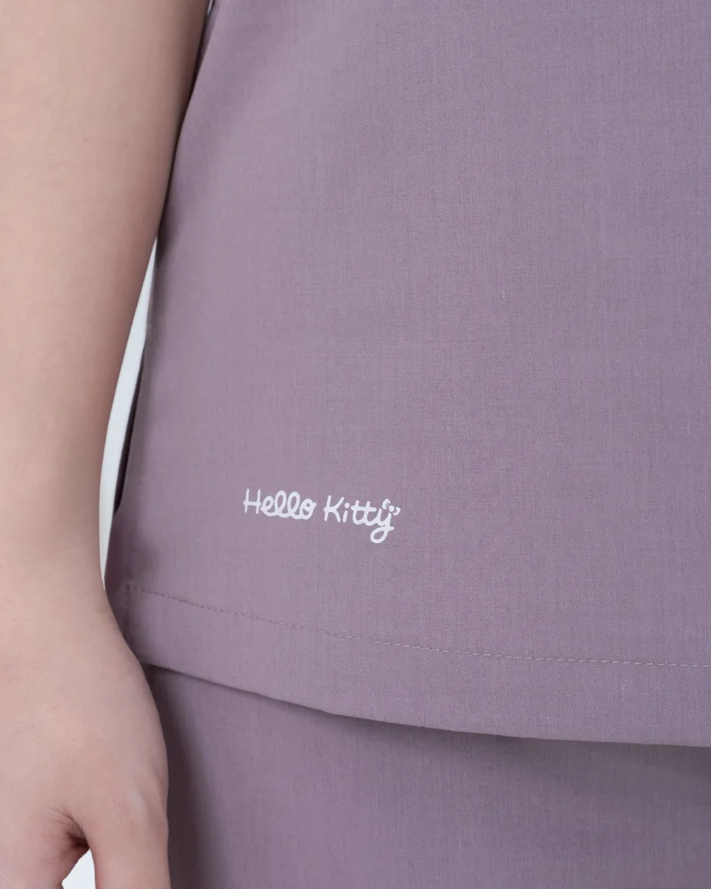Hello Kitty In the Garden in Goodnight Grape: the sleeve embroidery