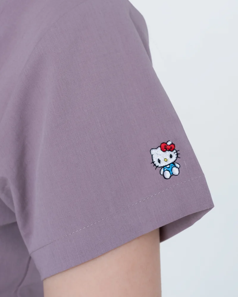 Hello Kitty sleeve embroidery on the Goodnight Grape colourway