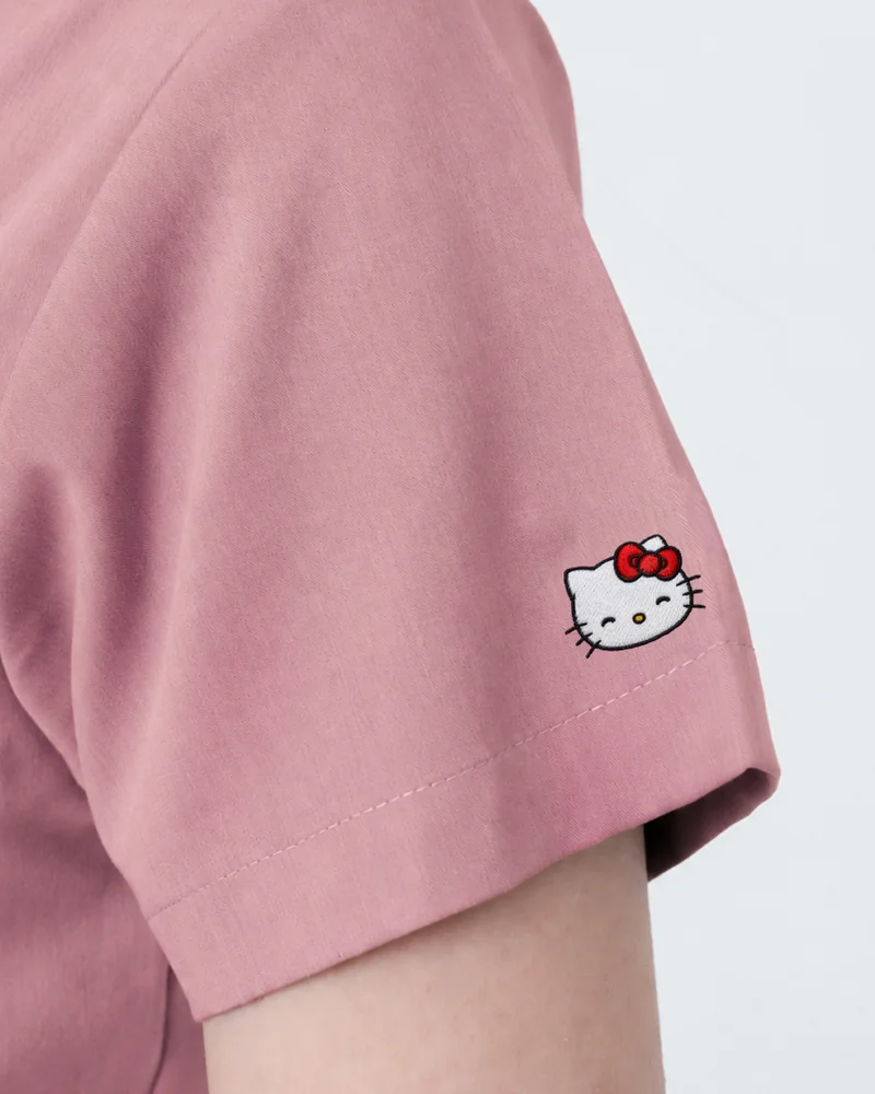 Hello Kitty sleeve embroidery on the Pink Kiss colourway