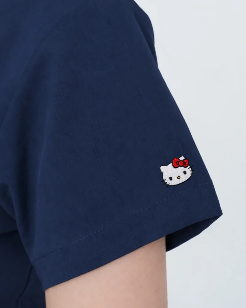 Hello Kitty Medical Scrub — sleeve embroidery