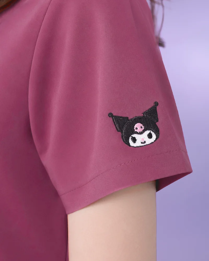 Kuromi Medical Scrub — sleeve embroidery