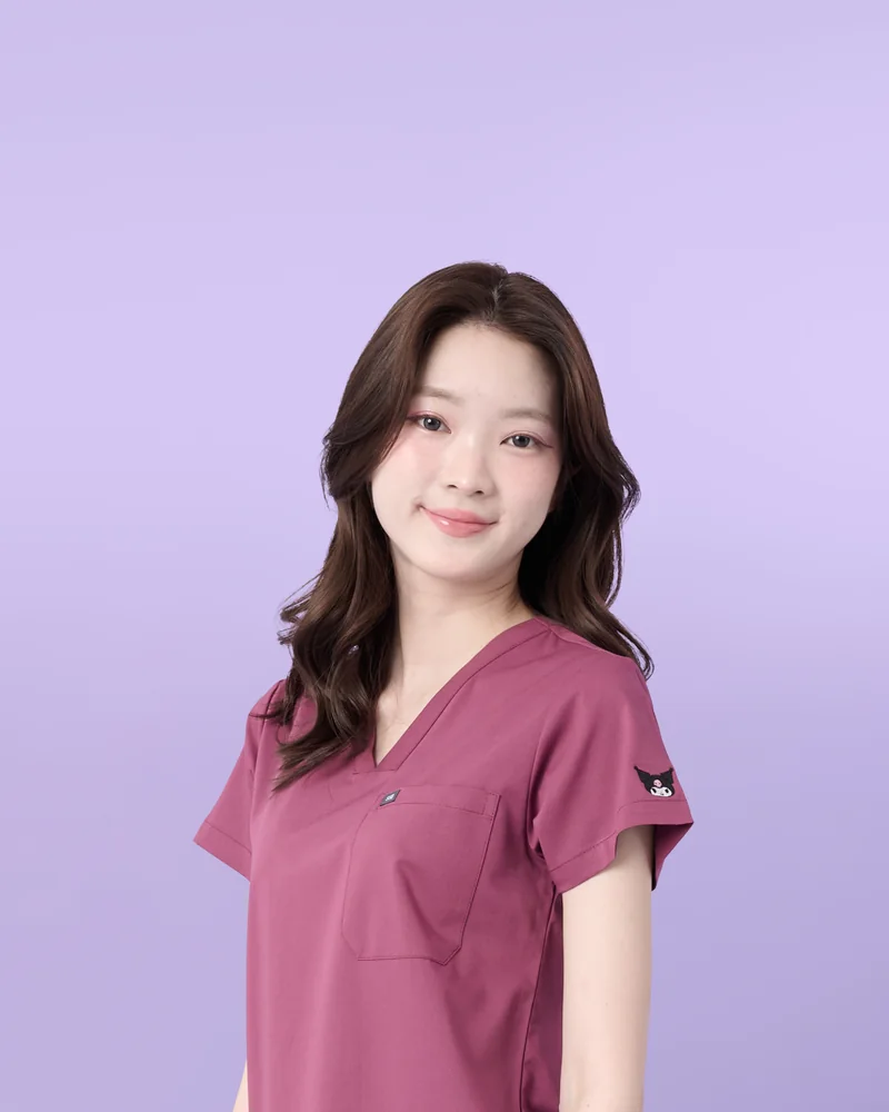 Kuromi Medical Scrub in Berry Bite