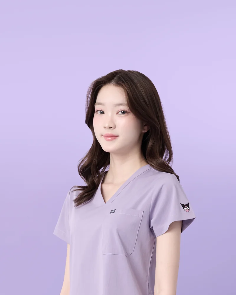 Kuromi Medical Scrub in Lavender Pop