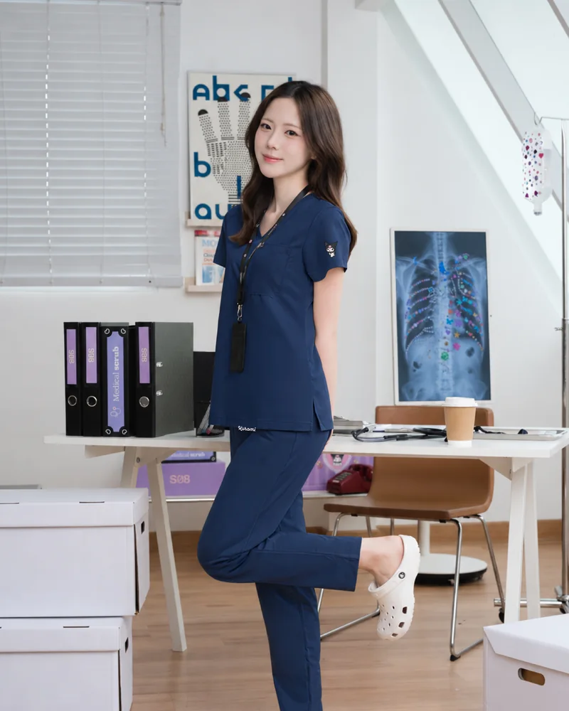 Kuromi Medical Scrub in Navy Chill