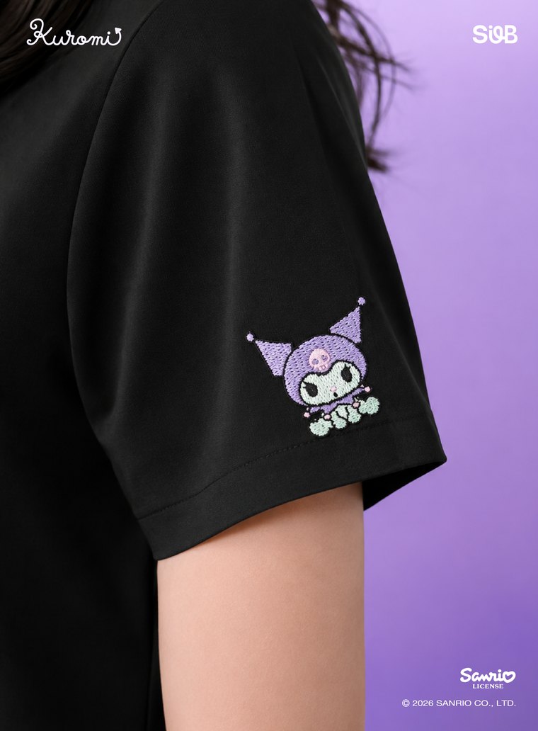 Kuromi sleeve embroidery on the Midnight Mode colourway