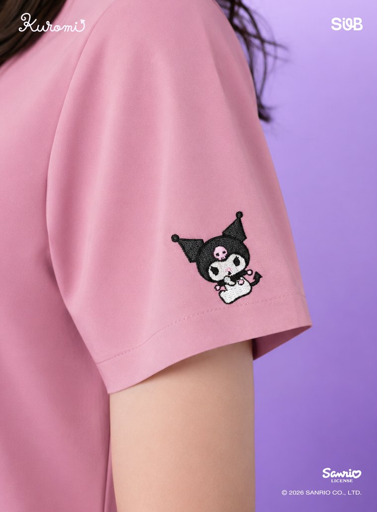 Kuromi sleeve embroidery on the Pinky Promise colourway