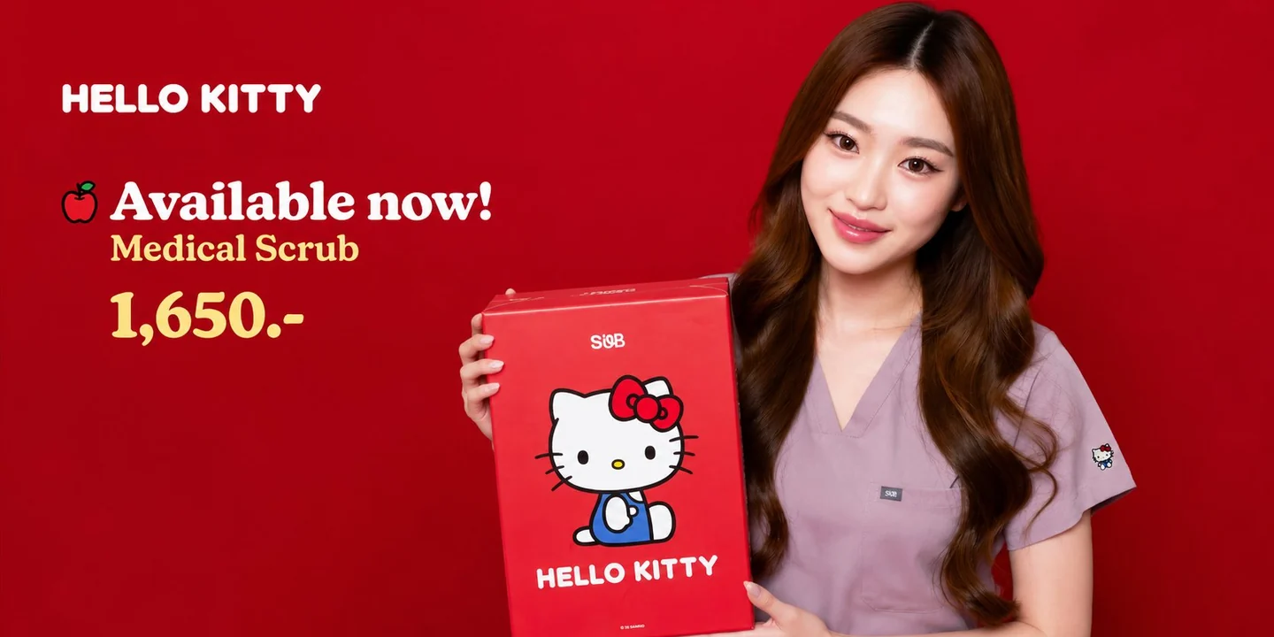 Hello Kitty Medical Scrub campaign — the box set, 1,650 THB