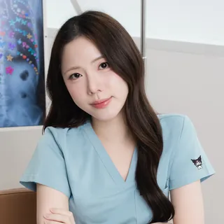 Kuromi Medical Scrub in Bubble Blue