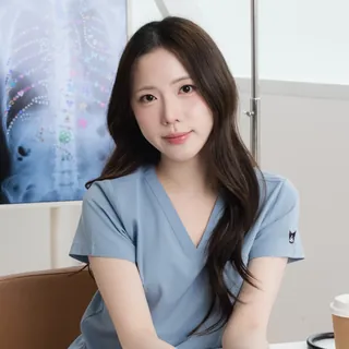 Kuromi Medical Scrub in Milky Blue