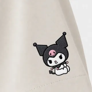 Kuromi embroidered on the sleeve of Vanilla Cream